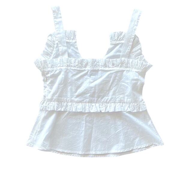 Never a wallflower white ruffle spaghetti strap crop tank top size xs - Picture 4 of 5